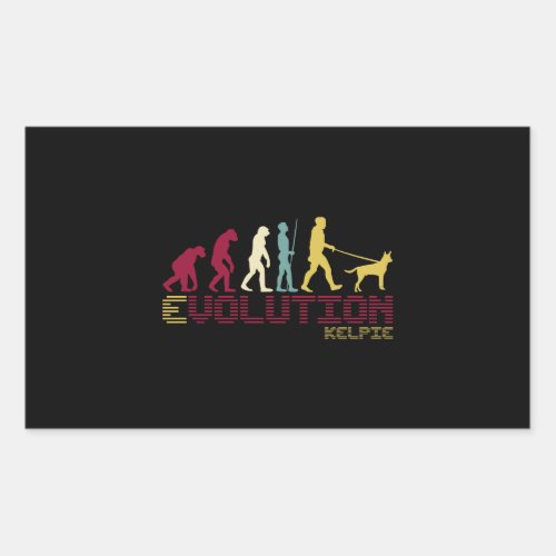 Australian Kelpie Dog Owner Evolution Retro Rectangular Sticker