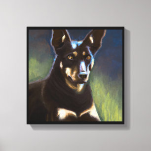 Australian Kelpie - Dog Portrait Canvas Print