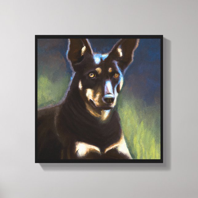 Australian Kelpie - Dog Portrait Canvas Print (Front)