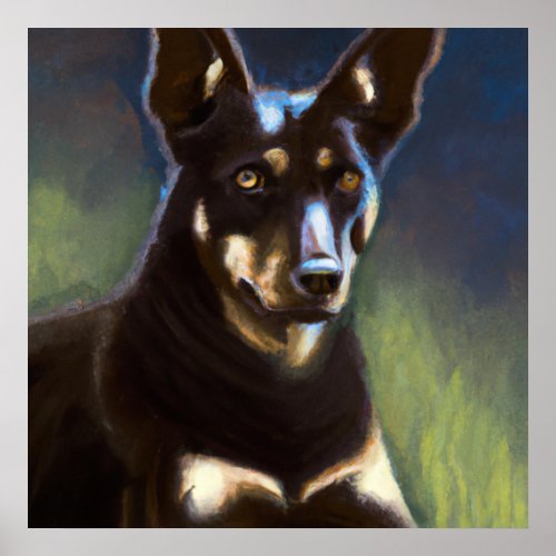 Australian Kelpie _ Dog Portrait Poster