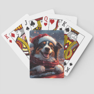 Australian Kelpie Dog Roller Coaster Christmas Poker Cards