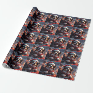 Australian Kelpie Dog Roller Coaster Christmas Wrapping Paper