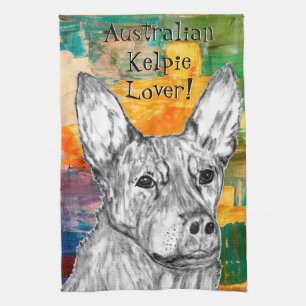 Australian Kelpie Dog Sketch Kitchen Towel