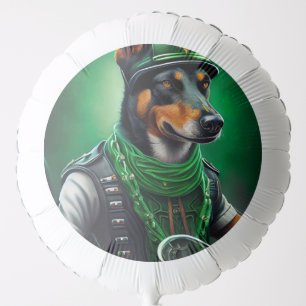 Australian Kelpie driving bike St. Patrick's Day Balloon