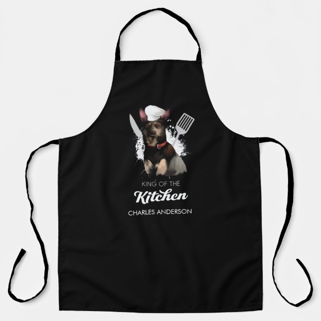Australian Kelpie King of the Kitchen Dog Chef Apron (Front)