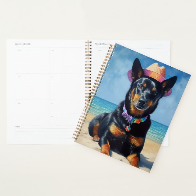 Australian Kelpie on Beach,dog lovers summer gift  Planner (Display)