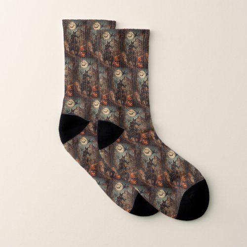 Australian Kelpie Riding Motorcycle Halloween  Socks