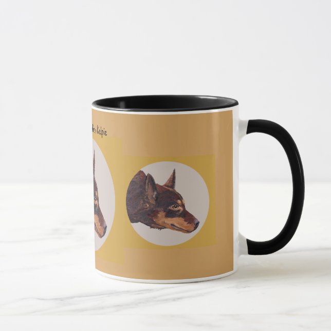 Australian Kelpie Ringer Coffee Mug (Right)