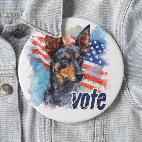 Australian Kelpie US Elections Vote for a Change Button