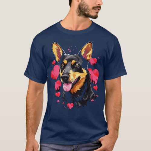 Australian Kelpie Valentine Day T_Shirt