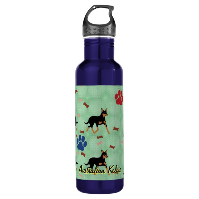 Australian Kelpie Water Bottle (Front)