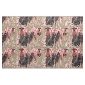 Australian Kelpie with sheep fabric
