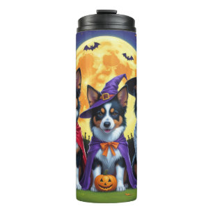 Australian Kelpies Dogs Pumpkin Halloween Funny Thermal Tumbler