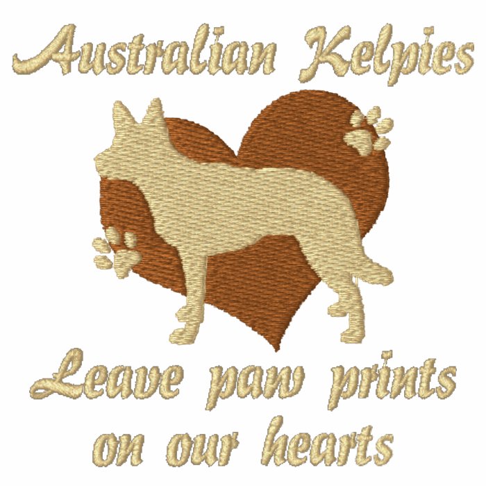 Australian Kelpies Leave Paw Prints Embroidered Hoodie