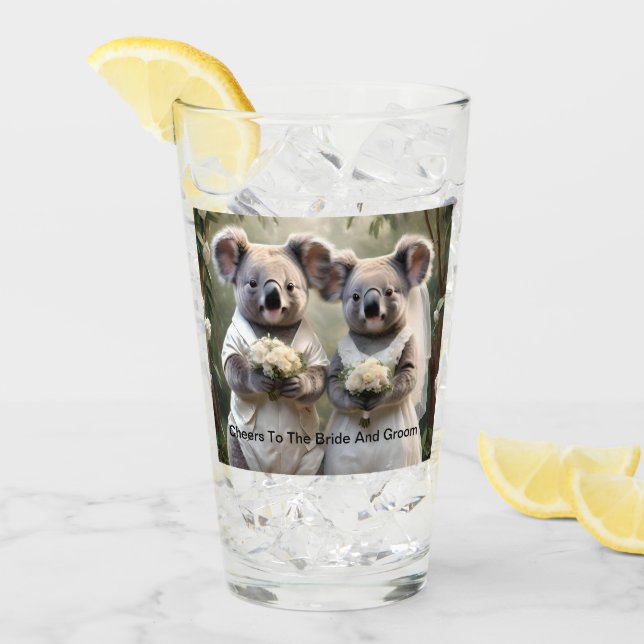 Australian Koala Bear White Wedding, Glass (Front Ice)