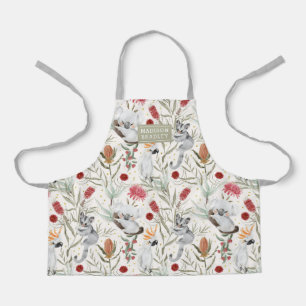 Australian Koala Cockatoos Proteas Personalised Apron