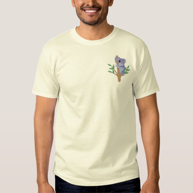 Australian Koala Embroidered T-Shirt (Front)