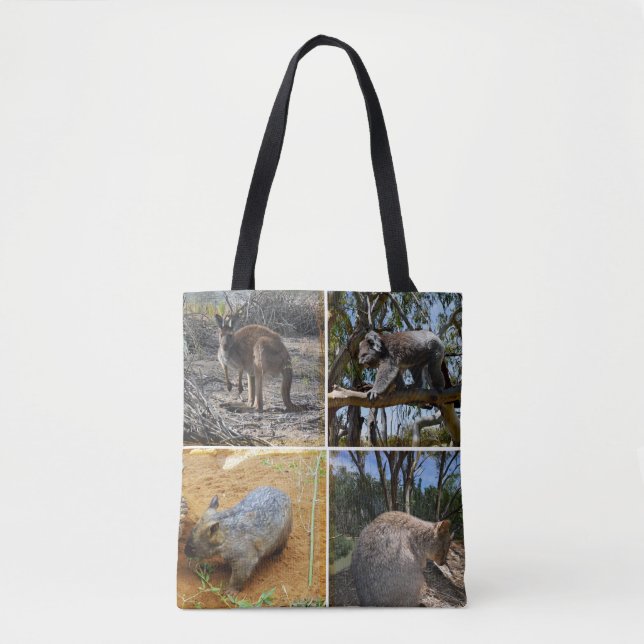 Australian Koala, Kangaroo, Quokka, Wombat, Tote Bag (Front)