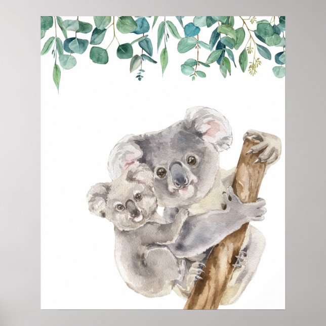 Australian Koala  Mother and Baby Nursery   Poster (Front)