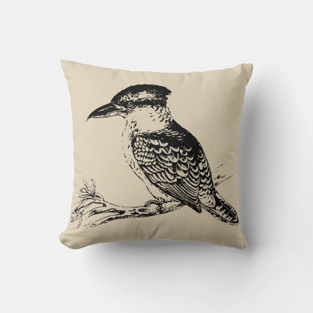 Australian Kookaburra Beige Cushion (Front)