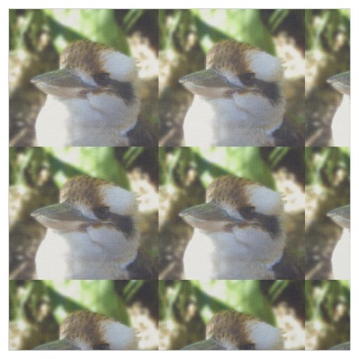 Australian Kookaburra Closeup Face, Fabric