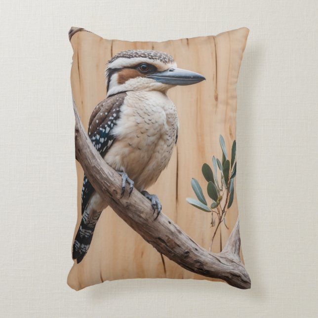 Australian Kookaburra in a Tree Wildlife Art Accent Pillow (Front(Vertical))