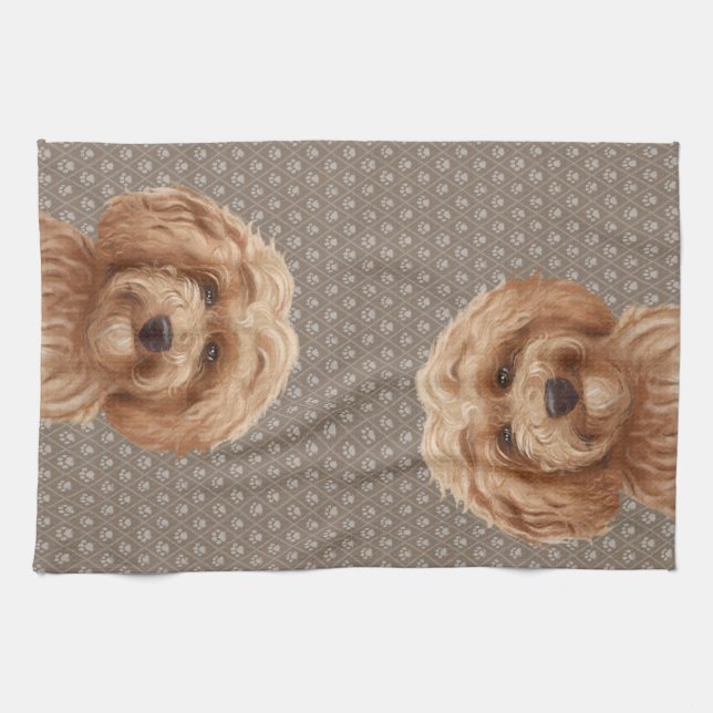 Australian Labradoodle Goldendoodle  Beige Towel (Horizontal)