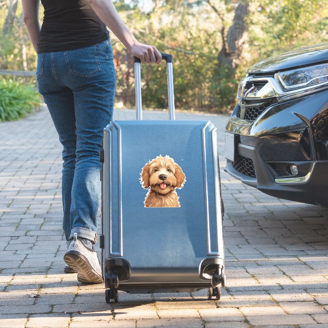 Australian Labradoodle Sticker (Suitcase Insitu)