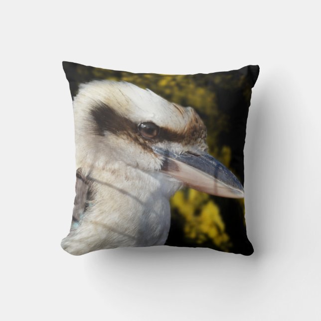 Australian Laugh The Kookaburra,   Throw Pillow (Front)