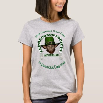 Australian Leprechaun Custom St Patrick's Day T-shirt by Paddy_O_Doors at Zazzle