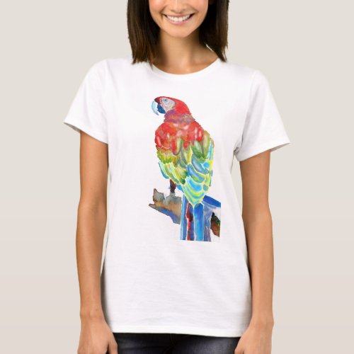 Australian Macaw Parrot Watercolour art T Shirt