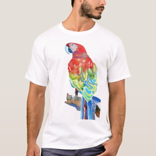 Australian Macaw Parrot Watercolour art T Shirt