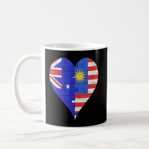 Australian Malaysian Flag Heart  Coffee Mug