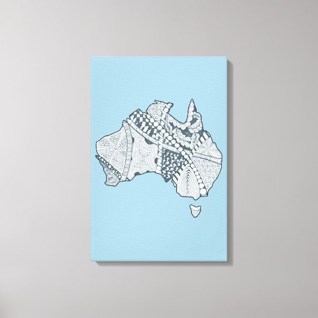 Australian Map Art Canvas Print (Front)