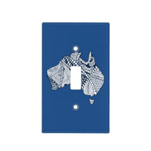 Australian Map Art Light Switch Cover
