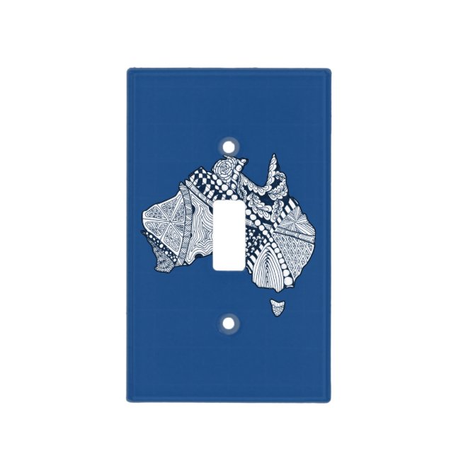 Australian Map Art Light Switch Cover (Front)