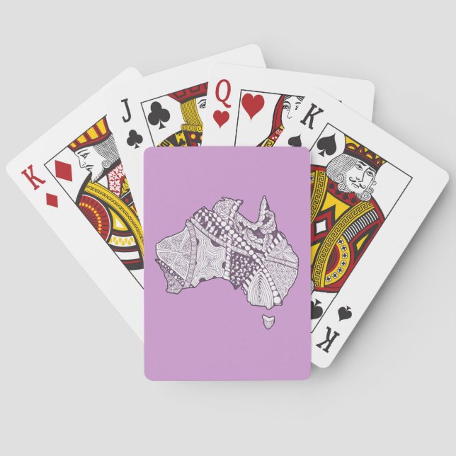Australian Map Art Poker Cards (Back)