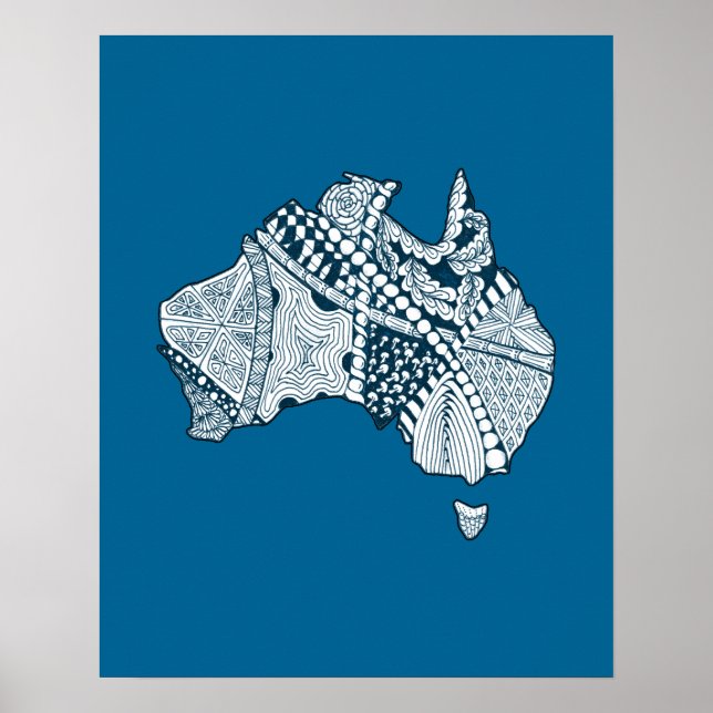 Australian Map Art Poster (Front)