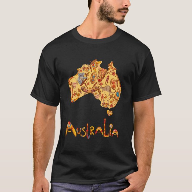 Australian Map Indigenous Aboriginal Australian Ar T-Shirt (Front)