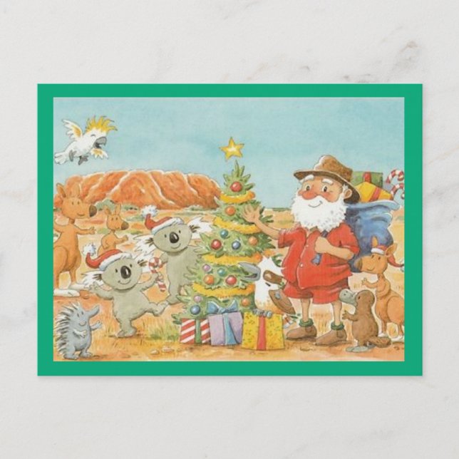 Australian Merry Christmas Holiday Postcard (Front)