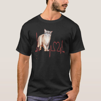 Australian Mist Heartbeat Funny Cat Mom Cat Dad Ca T-Shirt