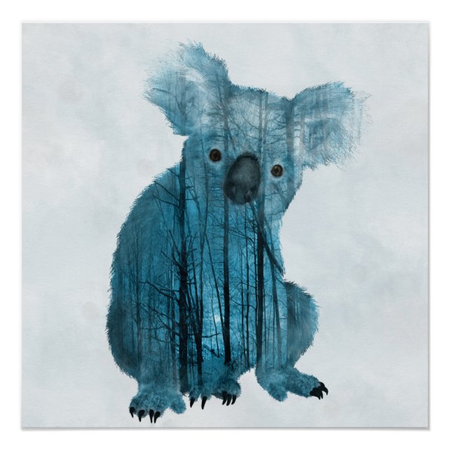 Australian Misty Forest Koala Poster (Front)