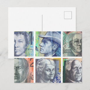 Australian money dollars postcard