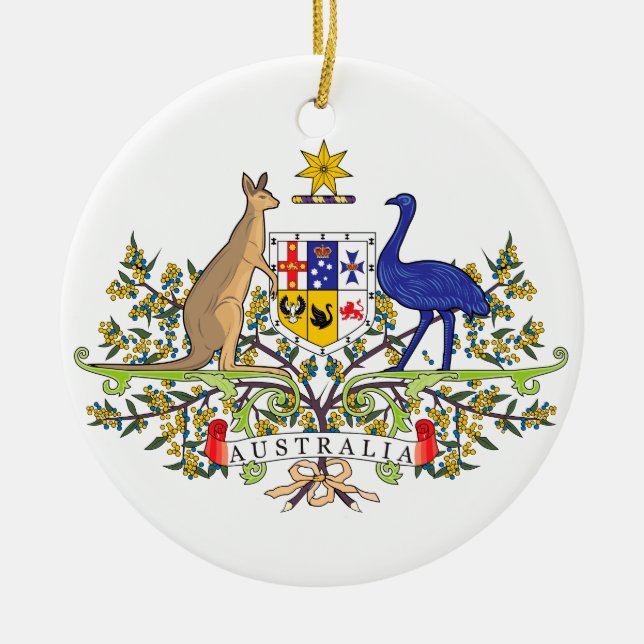 Australian national emblem ceramic ornament (Front)