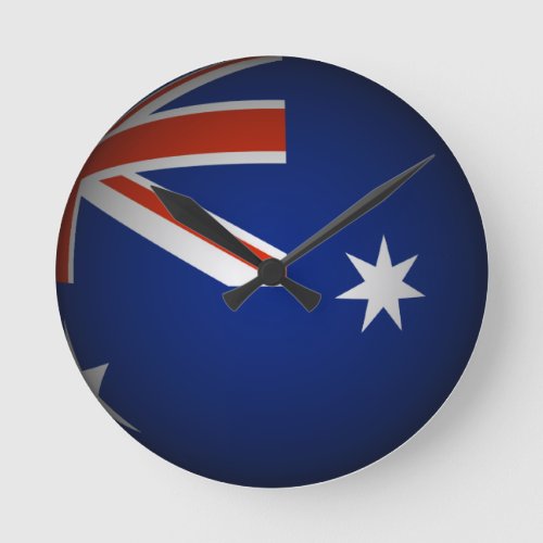 Australian national flag sphere 3D look Round Clock