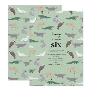 Australian Native Animals Eucalyptus Birthday  Invitation