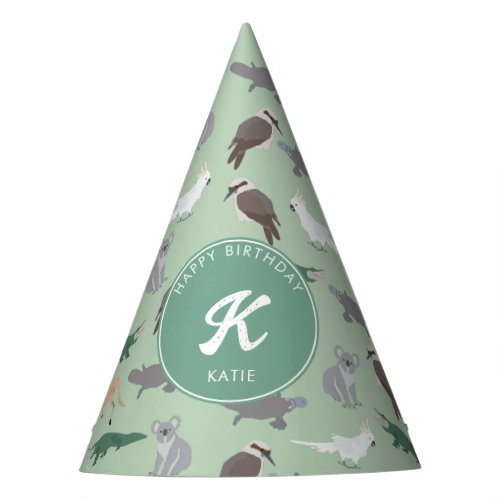 Australian Native Animals Eucalyptus Birthday Party Hat