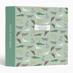 Australian Native Animals Eucalyptus Green Album 3 Ring Binder