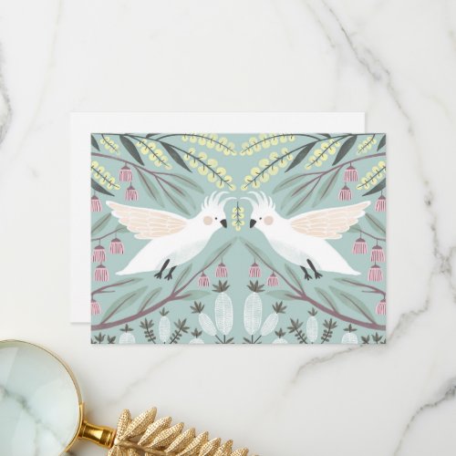 Australian native florals and cockatoos thank you card