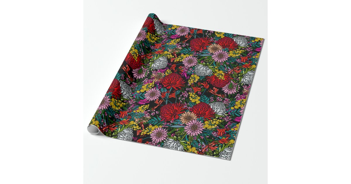 Australian Native Garden Pattern Wrapping Paper | Zazzle